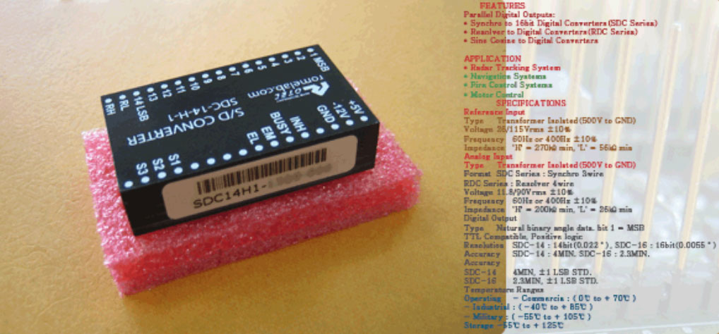 SDC, S/D Converter, Synchro to Digital Converter, RDC, R/D Converter, Resolver to Digital Converter